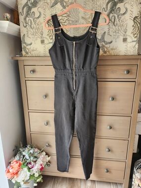 Haute Monde Women’s Black Jumpsuit with Front Zip